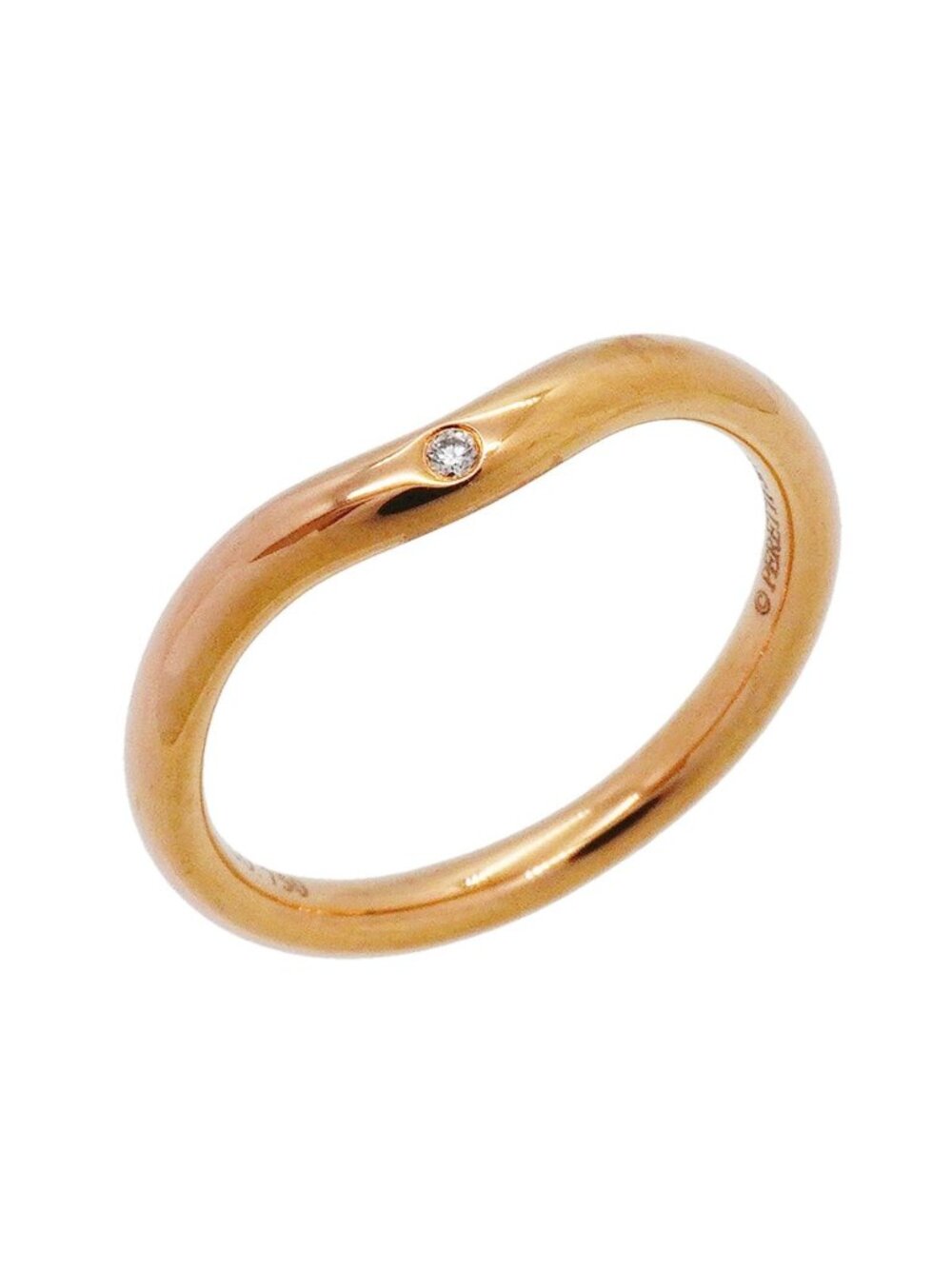 Tiffany & Co Ring Curved Band Pink Gold Diamond
